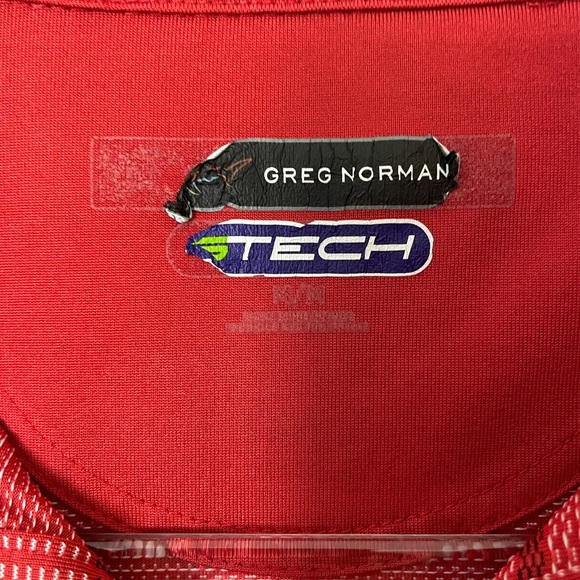 GREG NORMAN Men’s Red Collared Golf Shirt Medium - Picture 9 of 11